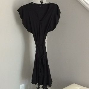 Black ruffled dress.